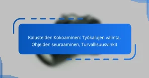 Kalusteiden Kokoaminen: Työkalujen valinta, Ohjeiden seuraaminen, Turvallisuusvinkit
