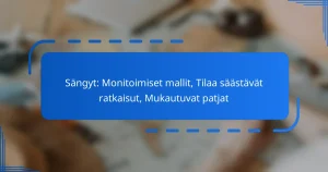 Sängyt: Monitoimiset mallit, Tilaa säästävät ratkaisut, Mukautuvat patjat