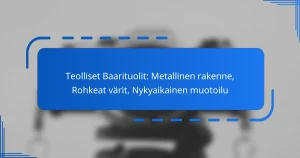 Teolliset Baarituolit: Metallinen rakenne, Rohkeat värit, Nykyaikainen muotoilu