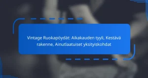 Vintage Ruokapöydät: Aikakauden tyyli, Kestävä rakenne, Ainutlaatuiset yksityiskohdat
