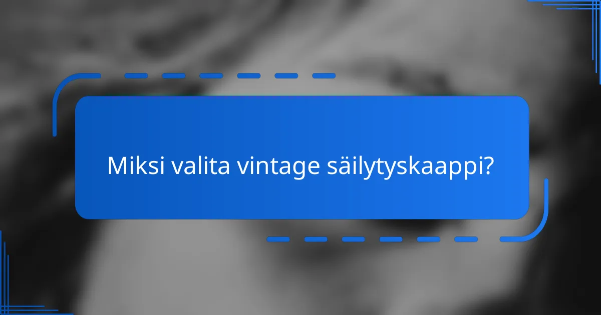 Miksi valita vintage säilytyskaappi?