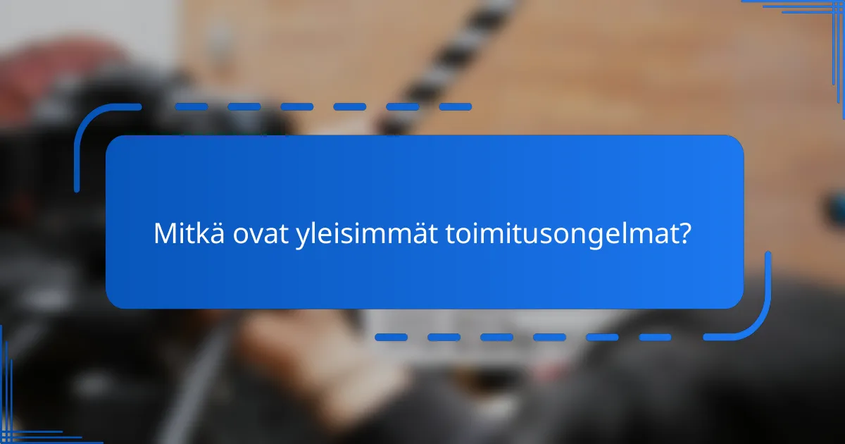 Mitkä ovat yleisimmät toimitusongelmat?